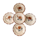 Set of 5 dessert plates Digoin Sarreguemines pink flowers 30-40s