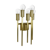 Brass Italian Stillovo Style Theatre Wall Ceiling Light Sconces, Italy, 1970s