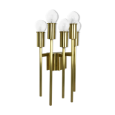 Brass Italian Stillovo Style Theatre Wall Ceiling Light Sconces, Italy, 1970s