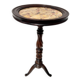 Napoleon III style gueridon in walnut and marble, 20th century.