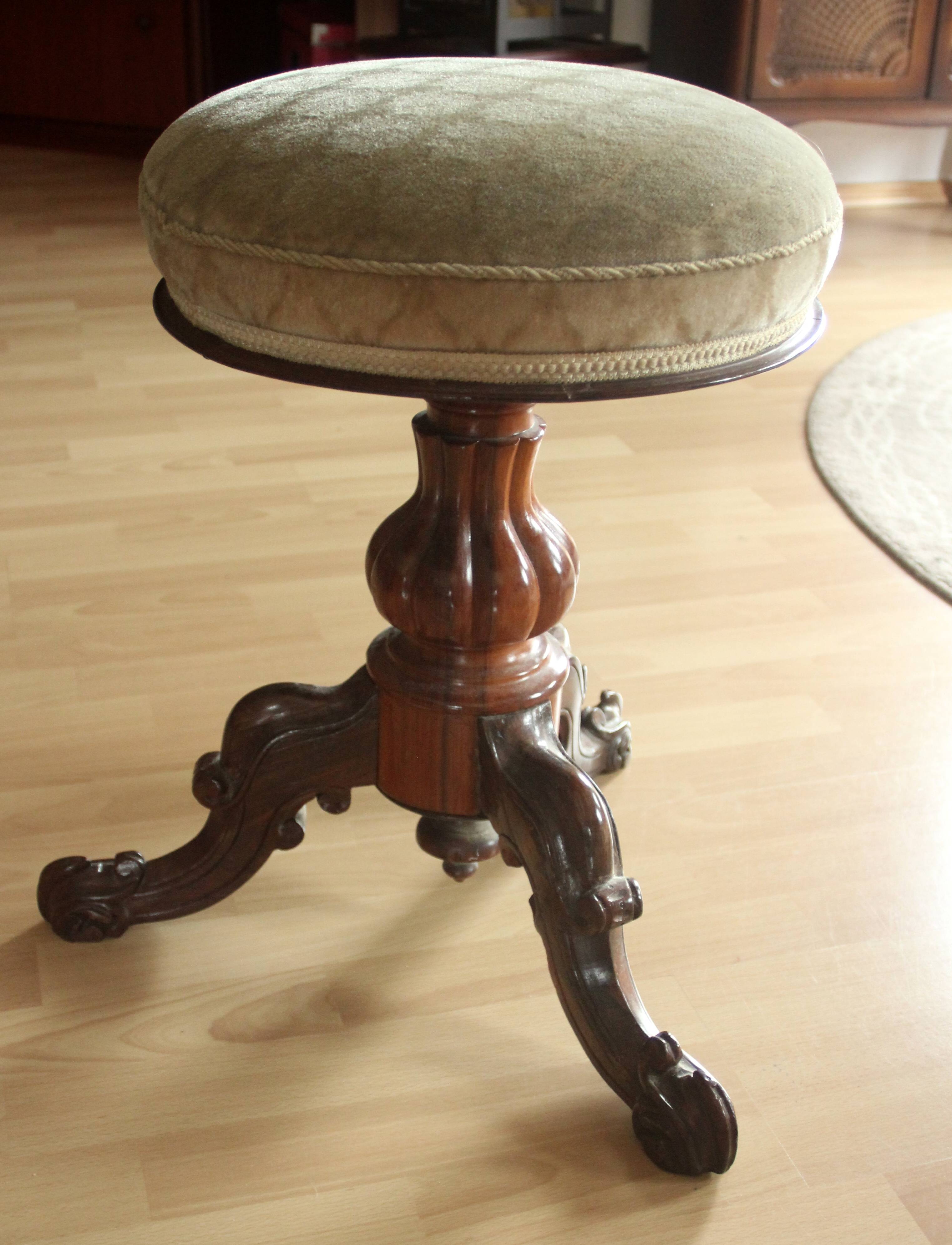 1920s - Antique piano stool - rotatable