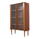 Bibliothèque vitrée scandinave en bois, années 1960