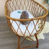 Vintage rattan cradle