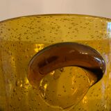 Biot amber yellow bubbled glass champagne bucket