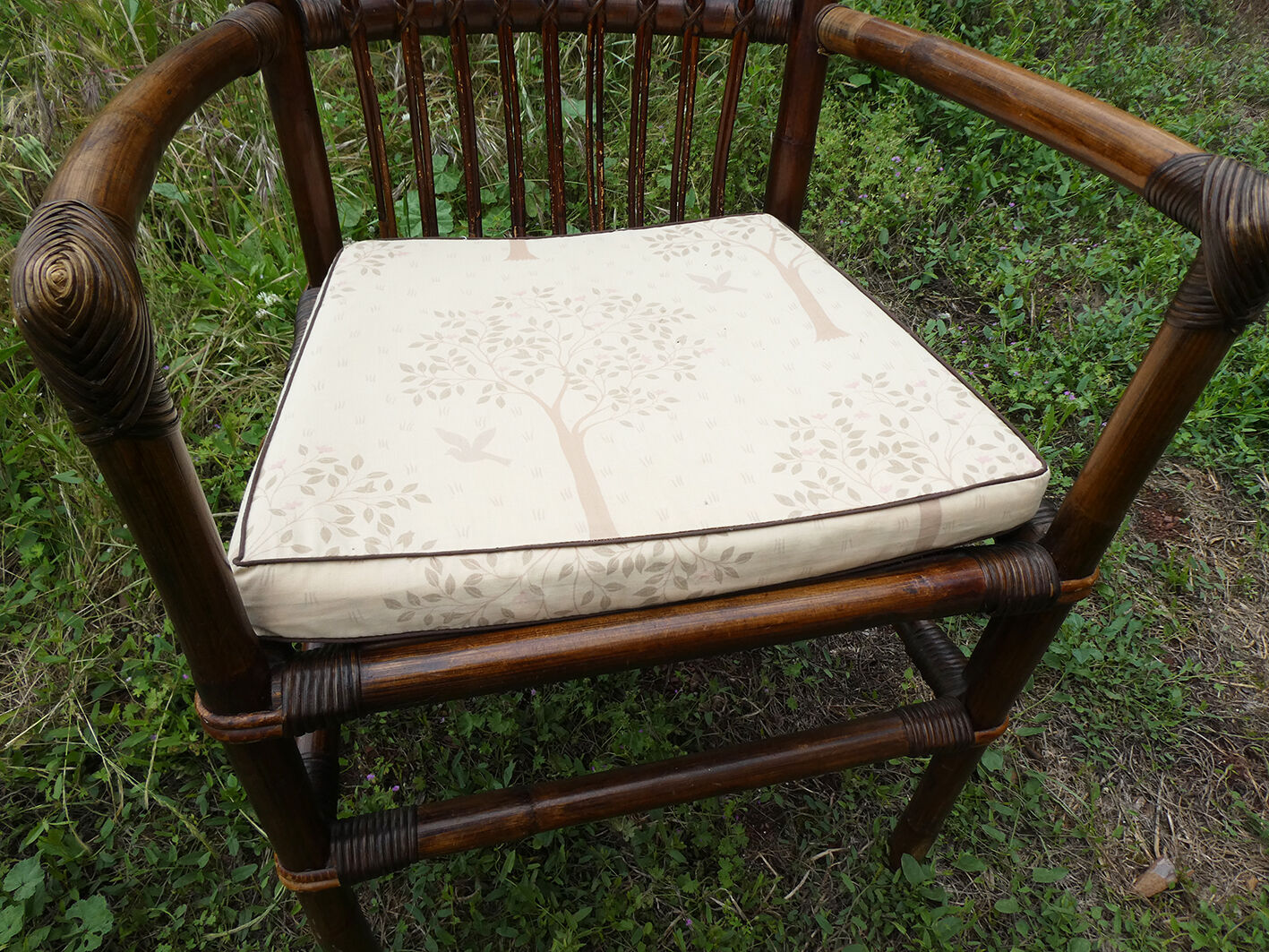 Vintage rattan and bamboo chair