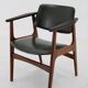 1960s arne vodder desk armchair model "lene" in leather , denmark