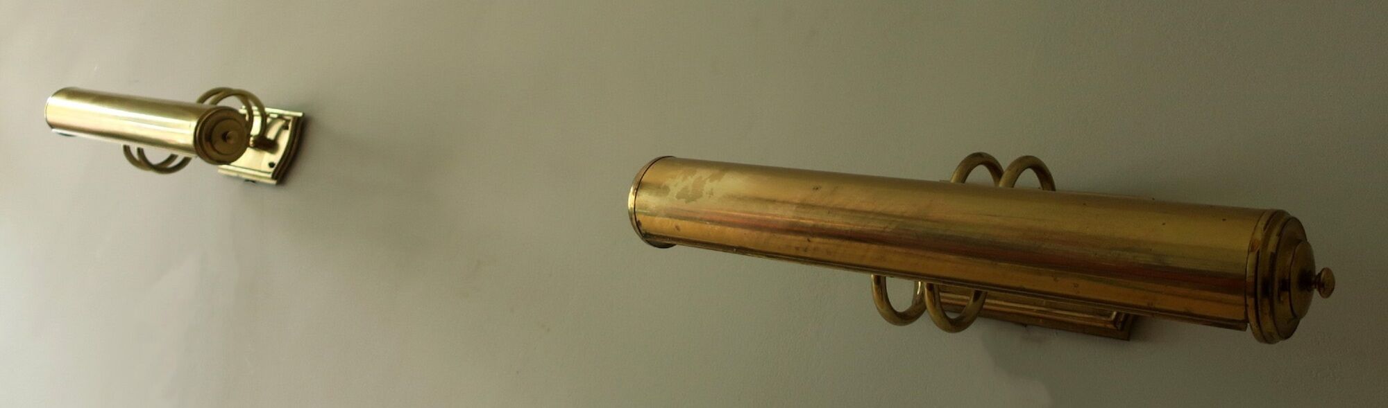 Pair of brass adjustable wall reading lights 1960s