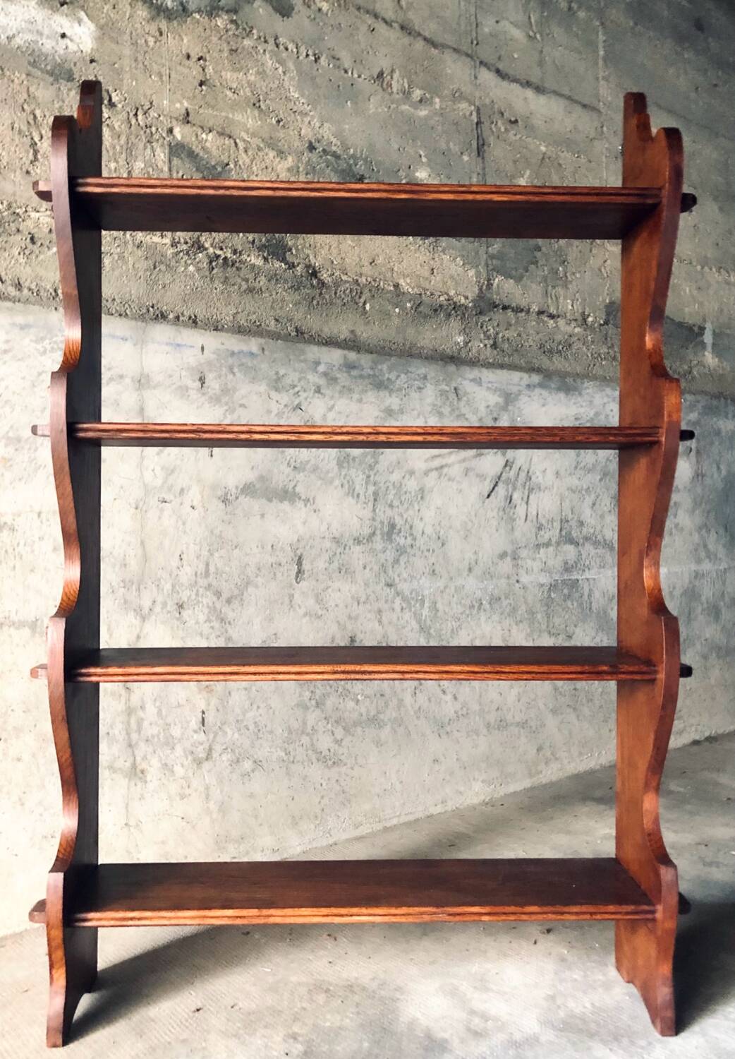 Brutalist shelf with dowels in solid oak