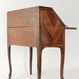 Louis XV style slant-front desk with precious wood veneer, 19th century