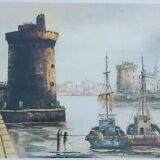 tableau du port de La Rochelle signé Wragner.