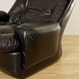 Orchidée leather armchair by Michel Cadestin for Airborne, France 1970's