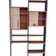 Modular Scandinavian library shelves - lacquered mahogany metal 1970