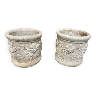 Paire de cache pots/jardinière en pierre