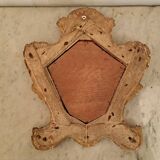 18th century Venetian mirror in painted and gilded wood