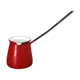Turkish coffee maker in red enamel