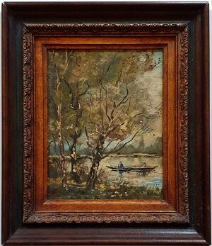 tableau ancien la promenade - duval