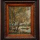 Old painting of a boat ride Signed Duval