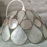 Vintage mother-of-pearl and brass pendant lamp
