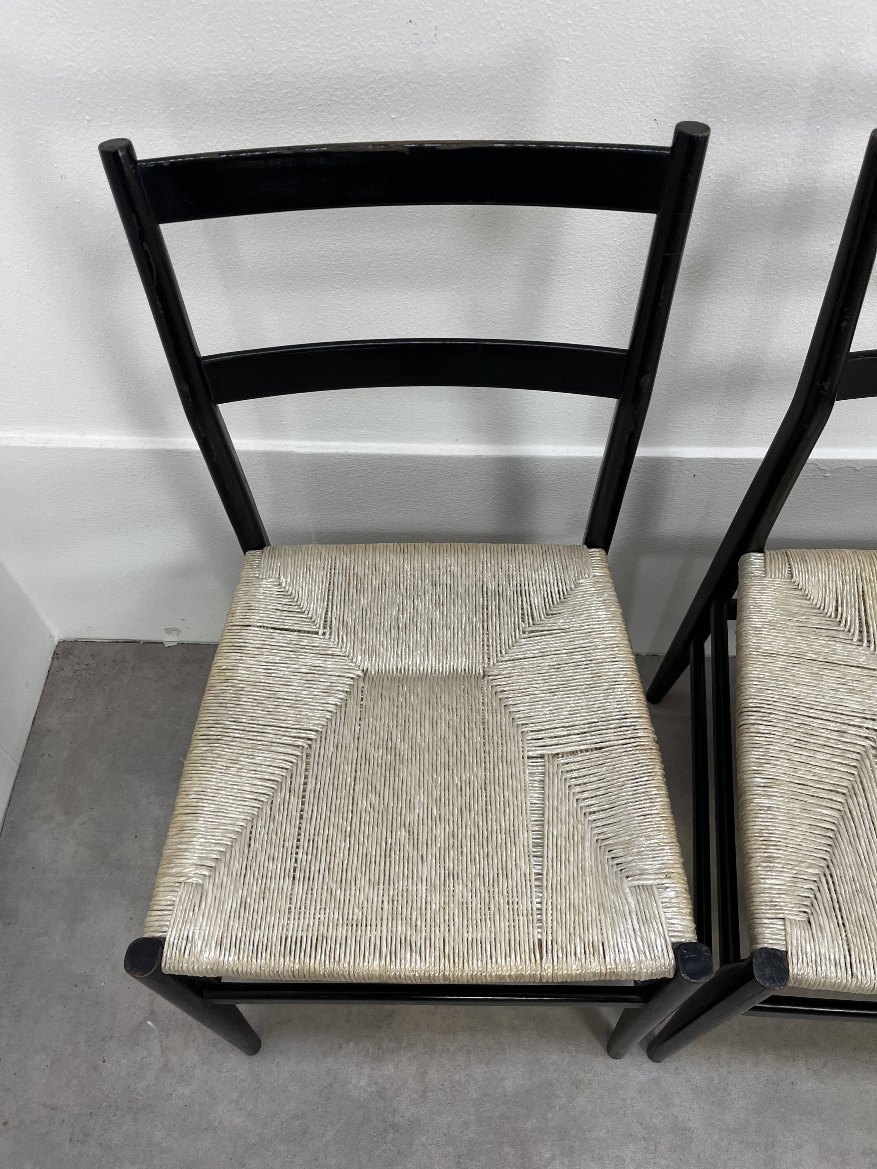 6 Leggera chairs by Gio Ponti for Cassina, Italy, first edition
