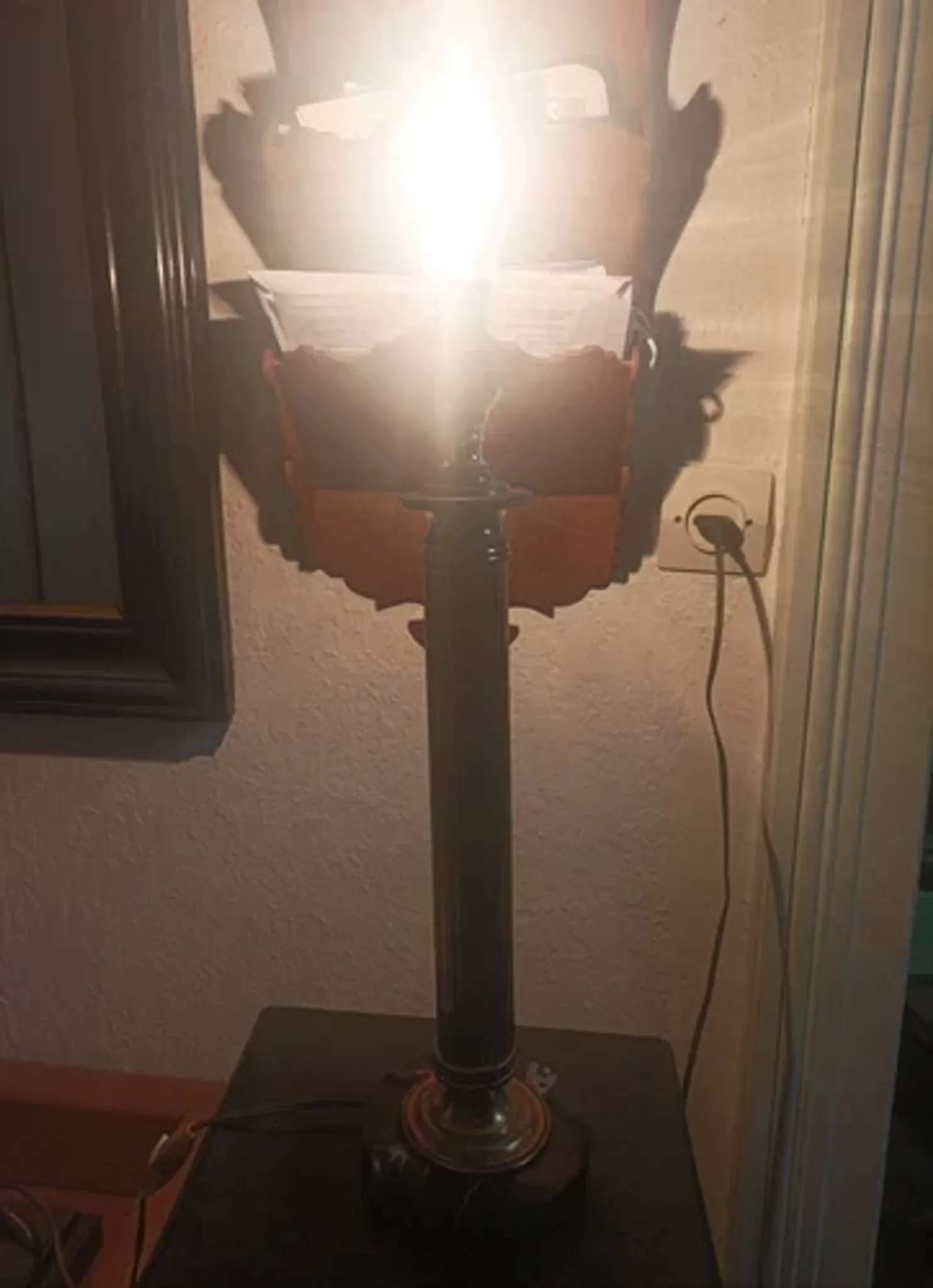Lamp base in brass and marble - 1970s/1980s