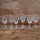 Set of 6 Arlequin liqueur glasses in Reims crystal glass 1950