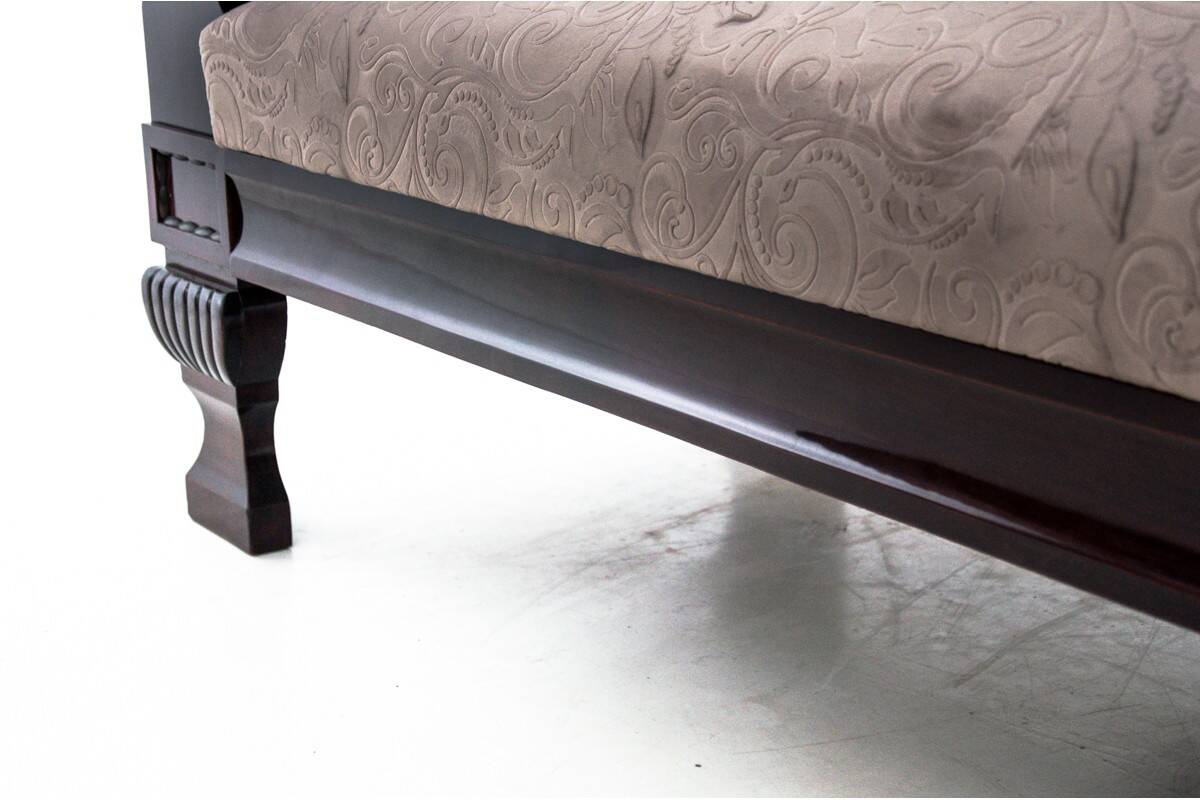 Antique sofa in Biedermeier style, Northern Europe, circa 1840.