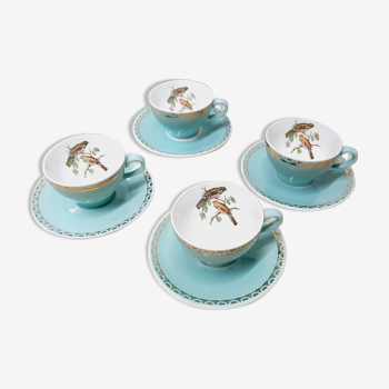 Set 4 tasses Badonviller Oiseaux