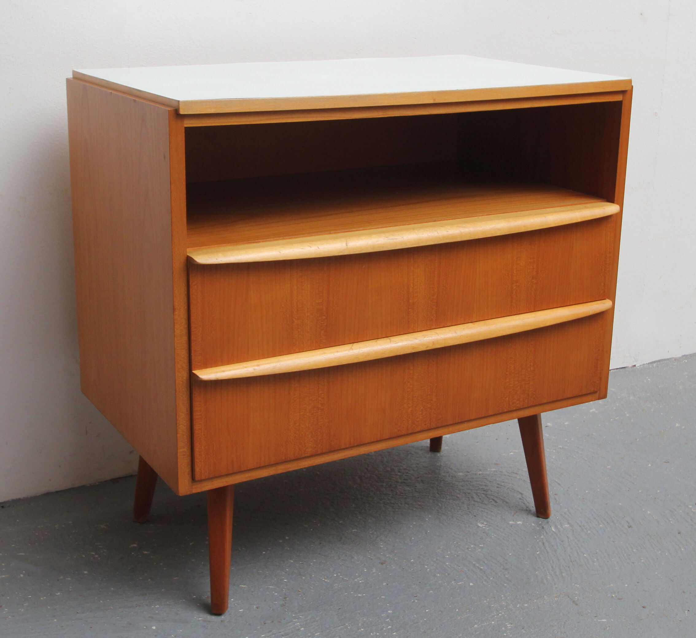 Chest of drawers in cherrywood and formica 1950