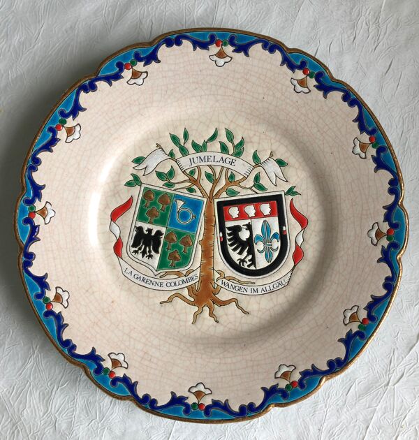 Assiette décorative en Faïence de Longwy