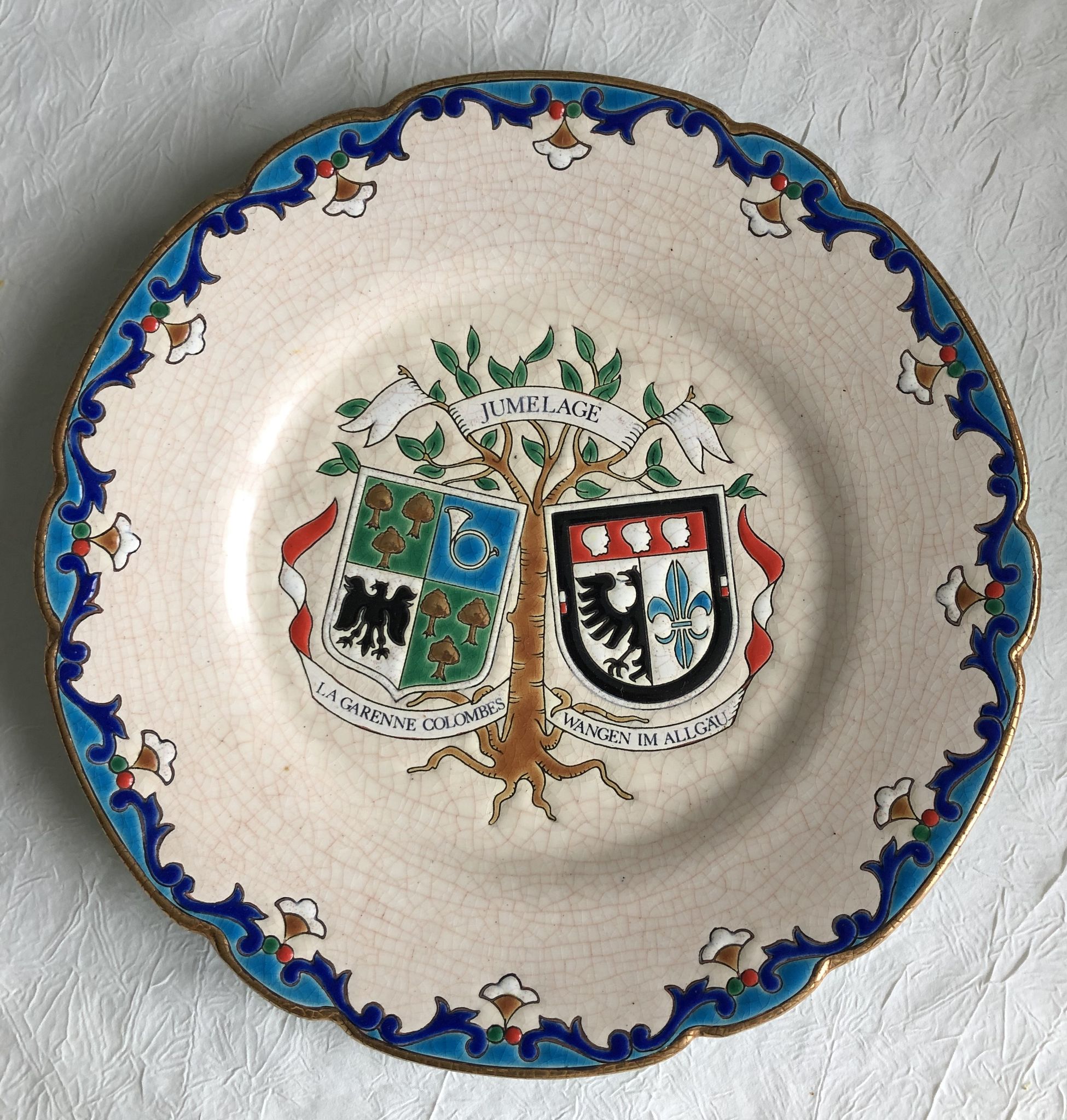 Assiette décorative en Faïence de Longwy