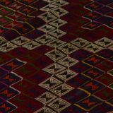 Area kilim rug ,vintage wool turkish handknotted kilim, 277cmx 166cm rug