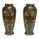 Pair of barbotine vases from the early 20th century stamped BELGIUM 158