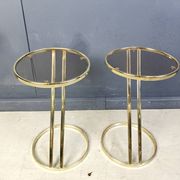 Vintage brass side tables - set of 2, 1970s