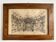 Salon parisien du 19e siècle, grand dessin original encadré