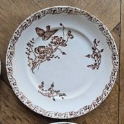 Ironstone dessert plates, poppies