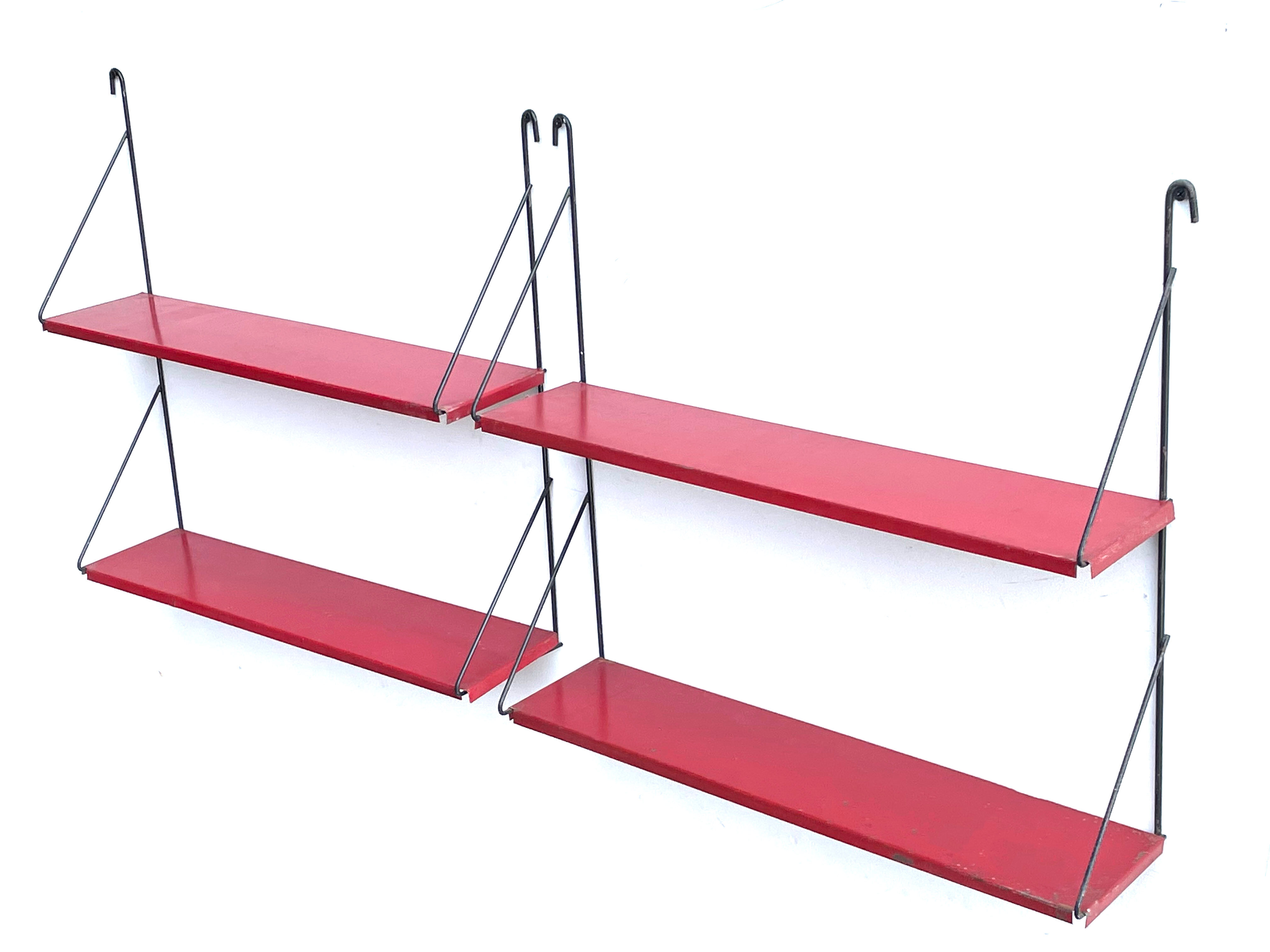 Vintage metal wall shelf wall rack minimalistic 1960’s