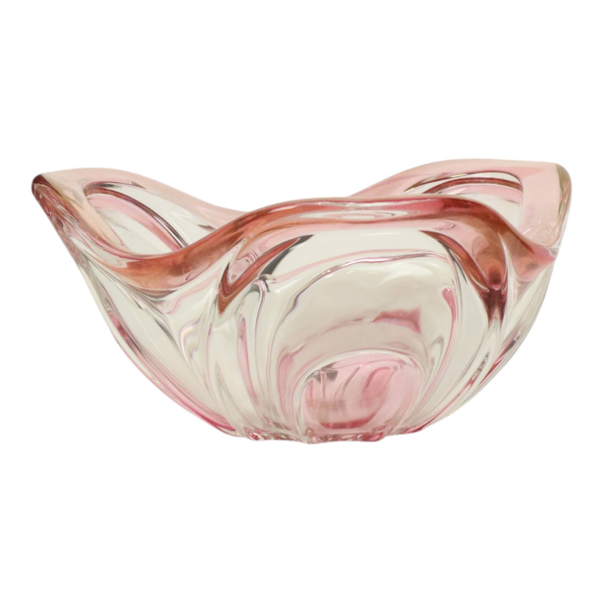 Vintage Murano Pink Glass Fruit Bowl – 1960s