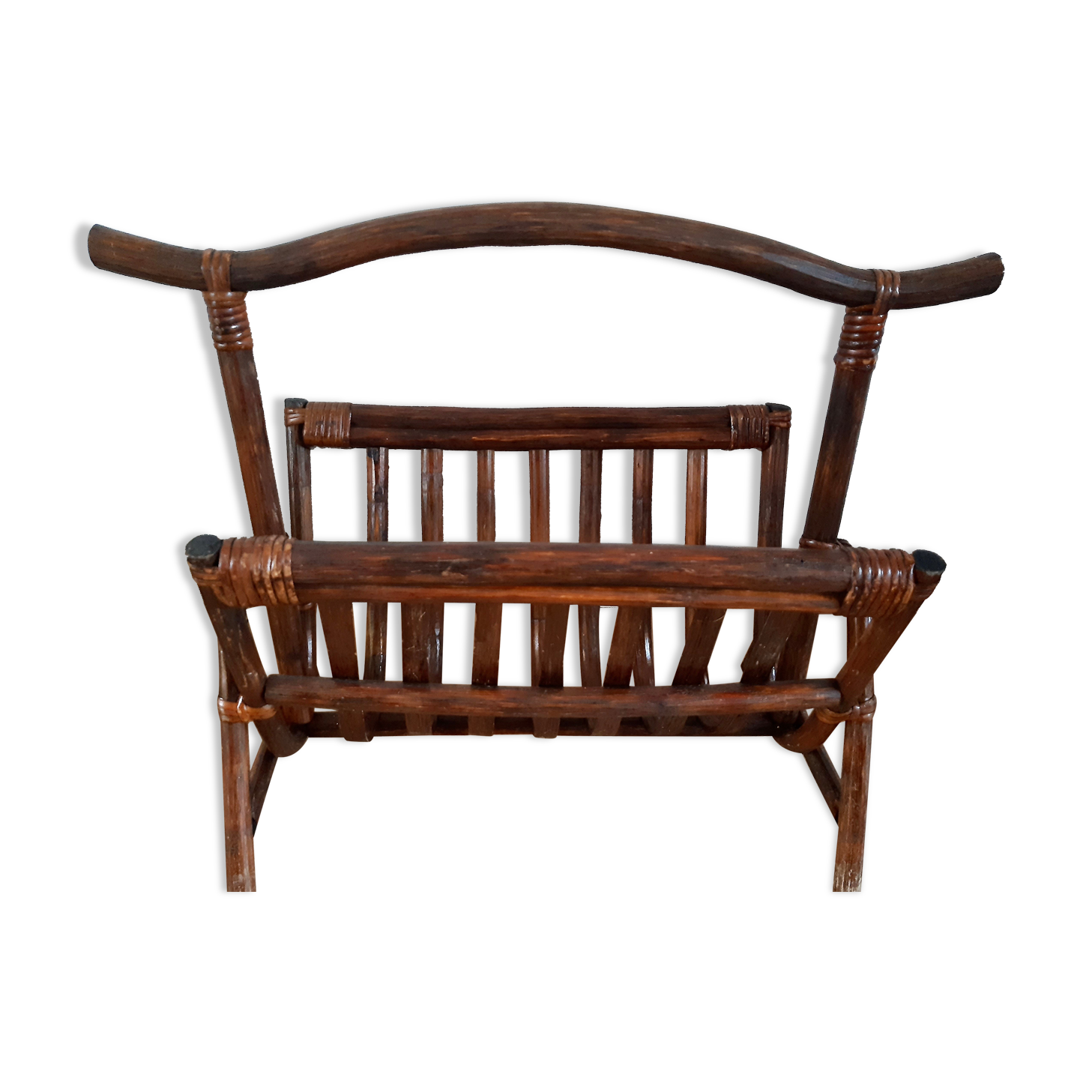 Porte-revue en bois et bambou