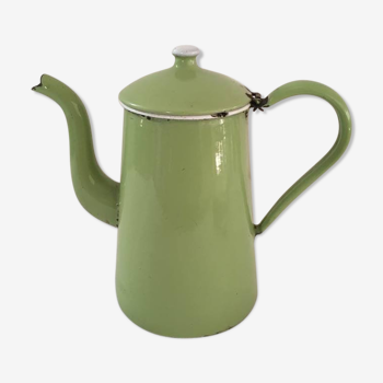 Cafetière verte émaillée