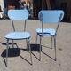Pair of vintage chairs in formica blue - 60s