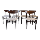 6 vintage Scandinavian teak chairs by Dyrlund
