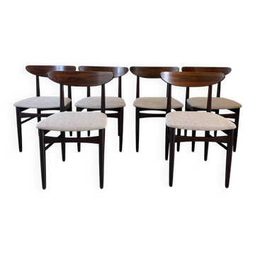 6 vintage Scandinavian teak chairs by Dyrlund