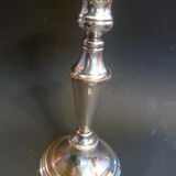 Large pair of candlesticks / candlesticks 3 lights in silver met.t.