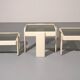 Gianfranco Frattini stacking tables for Cassina – original off-white lacquer
