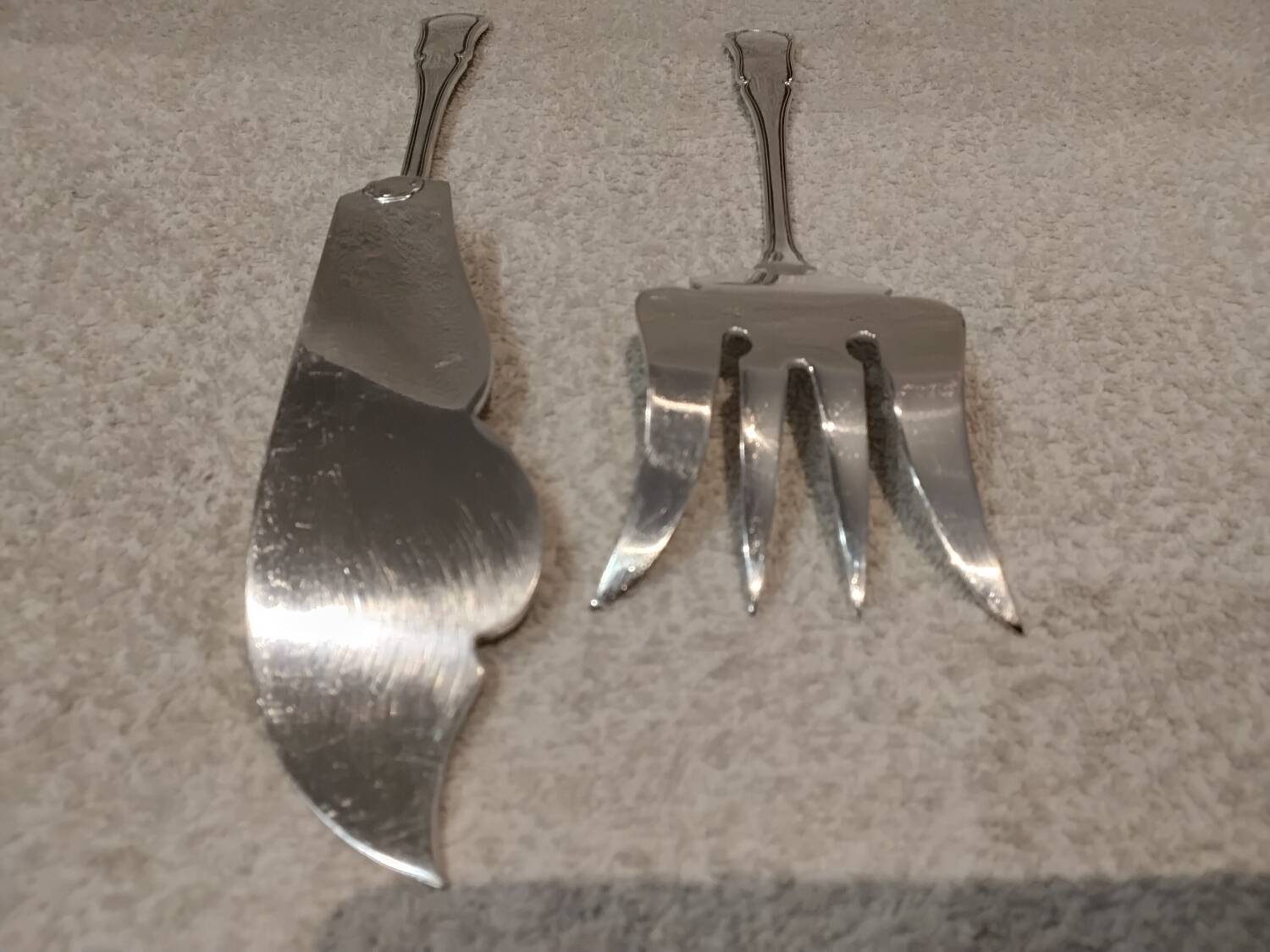 Ercuis Valencay pattern 2-piece silver-plated fish serving set