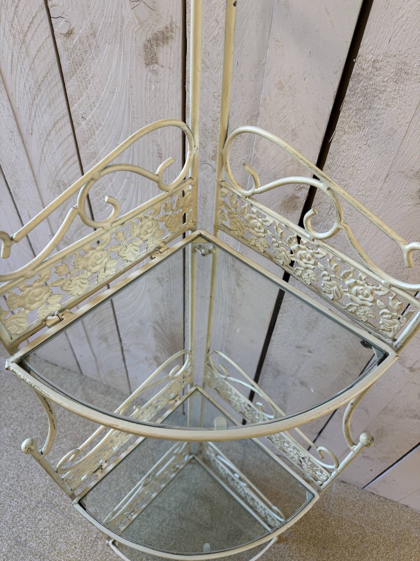 Glass and wrought iron shelf