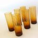 Set of 6 vintage amber glasses Height 17 cm