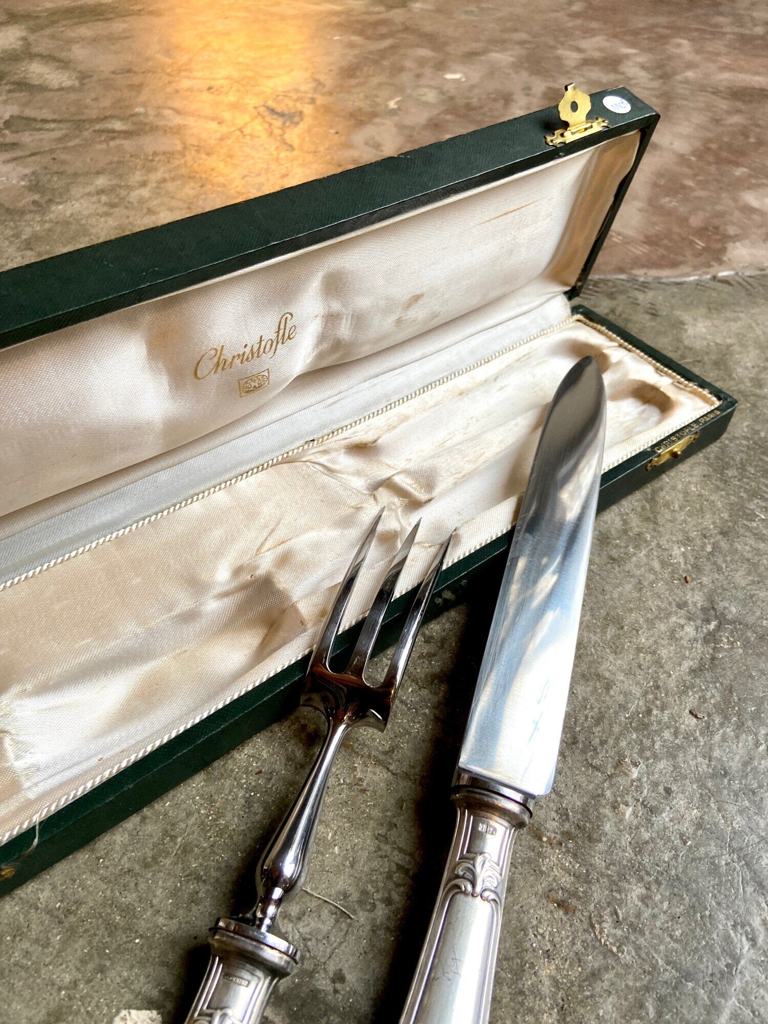 Christofle service cutlery in silver metal