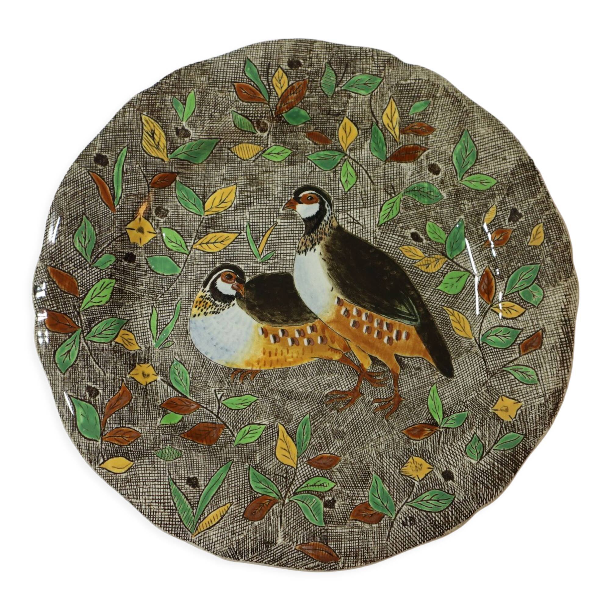 Flat plate Gien Rambouillet partridge