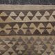 Brown & Khaki Geometric Kilim Rug, Handwoven Wool Carpet 302 x 239 cm